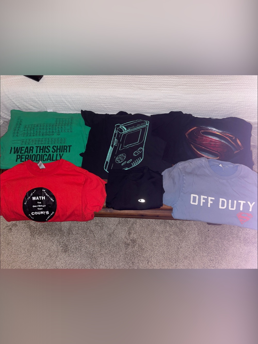 Black Tee with Teal Game Console Graphic & 5 other shirts